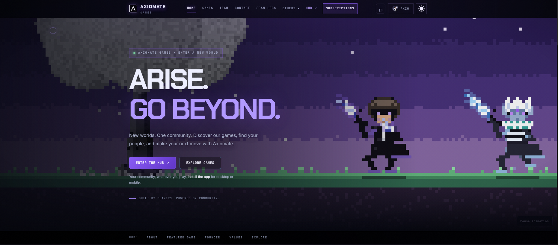 Axiomate Games website preview